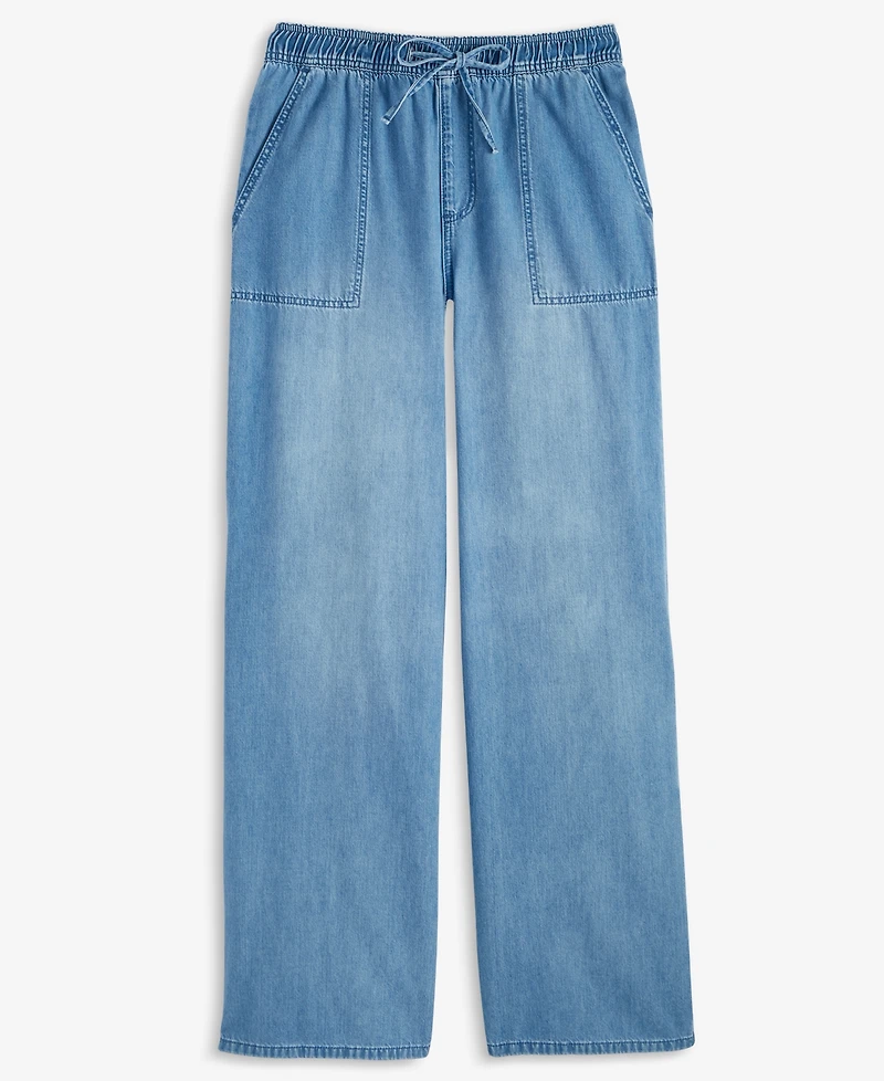 On 34th Women's Pull-On Utility Wide-Leg Jeans, Exclusively at Macy's