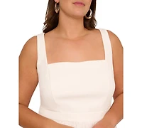 Adrianna Plus Crepe & Lace Midi Dress