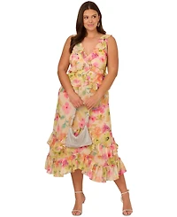 Adrianna Plus Ruffle-Trim Sleeveless Dress