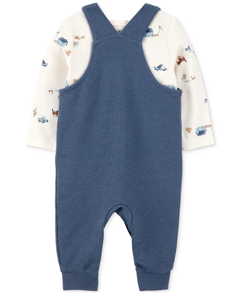 Carter's Baby Boys 2-Pc. Long-Sleeve T-Shirt & Thermal Overalls Set