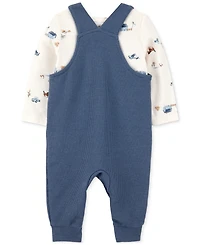 Carter's Baby Boys 2-Pc. Long-Sleeve T-Shirt & Thermal Overalls Set