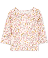 Carter's Baby Girls 2-Pc. Floral-Print Long-Sleeve T-Shirt & Overalls Set