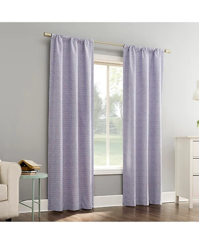 Sylo Generation Contrast Slub Magnetic Closure 100% Blackout Rod Pocket Curtain Panel