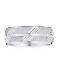 Bling Jewelry Stash Striped Pattern .925 Sterling Silver Eternity Band Ring 7MM Wide