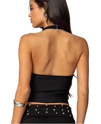 Edikted Women's Kiana Ribbed Halter Top