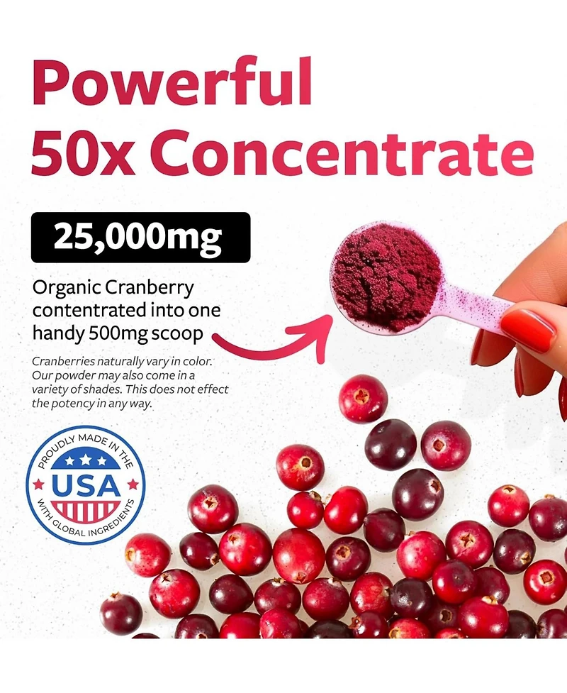 Pure Co Organic Cranberry Concentrate Powder, 50gm