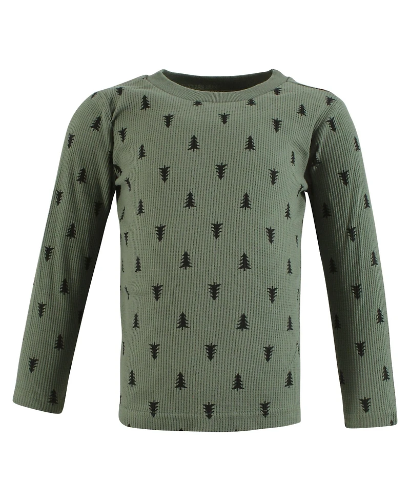 Hudson Baby Baby Boys Hudson Thermal Long Sleeve Tees 5pk, Bear Tree, 18-24 Months