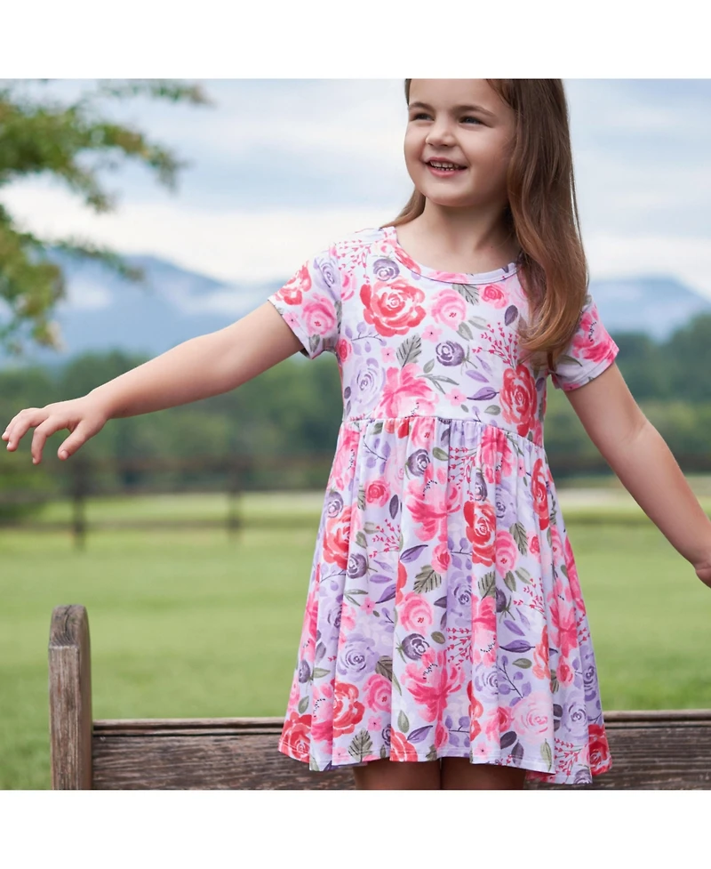 Gerber Toddler Girls Pink Lemonade Short Sleeve Twirl Dress