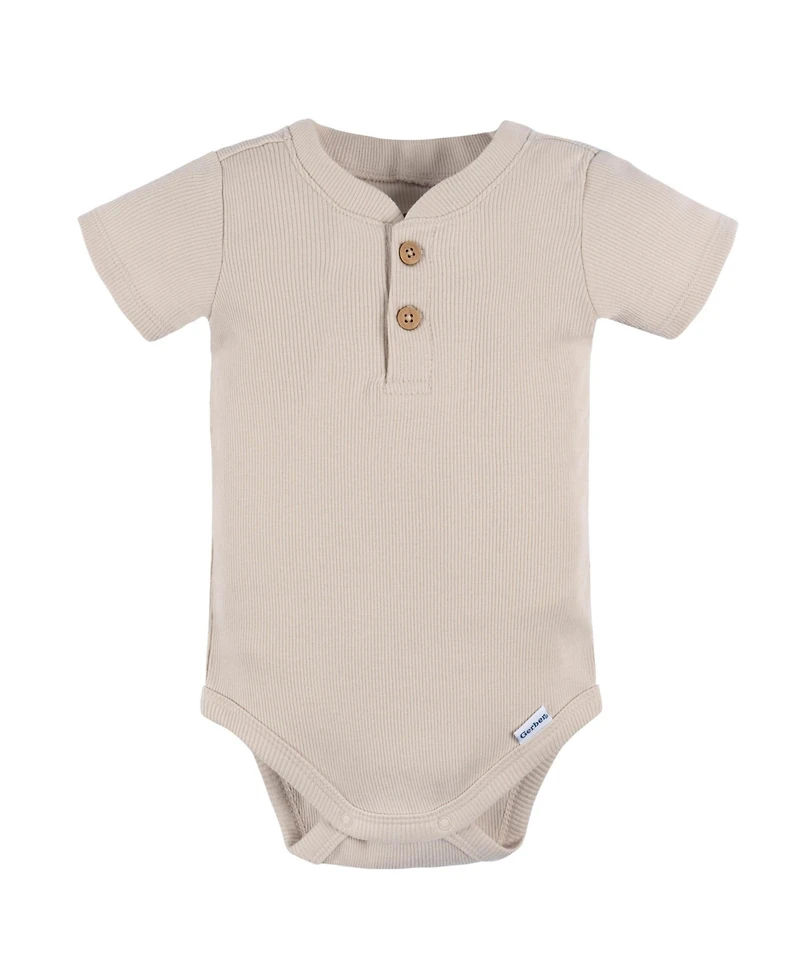 Gerber Baby Boys Henley Bodysuit and Shorts Set