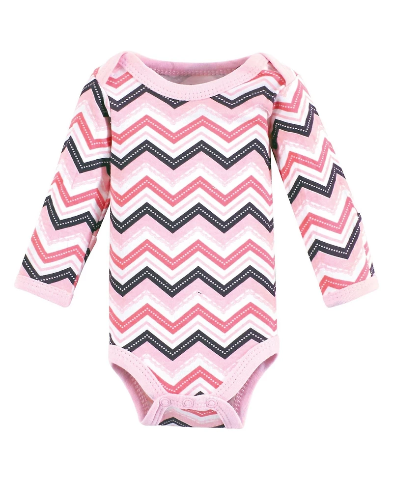 Luvable Friends Baby Girls Preemie Long Sleeve Bodysuits 3pk - Foxy