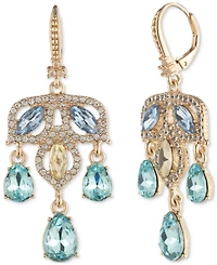 Marchesa Gold-Tone Blue Stone Multi Chandelier Drop Earrings