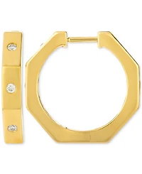 Le Vian Nude Diamond Octagon Shape Small Hoop Earrings (1/5 ct. t.w.) in 14k Gold, 0.9"
