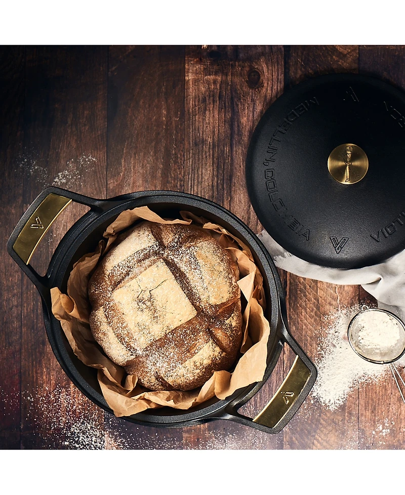 Victoria Signature Series 6 Qt Cast Iron Dutch Oven with Lid
