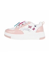 Bebe Toddler Girls Butterfly Lace Charms with Court Sneakers