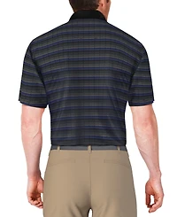 Pga Tour Men's Short Sleeve Jacquard Striped Golf Polo Shirt