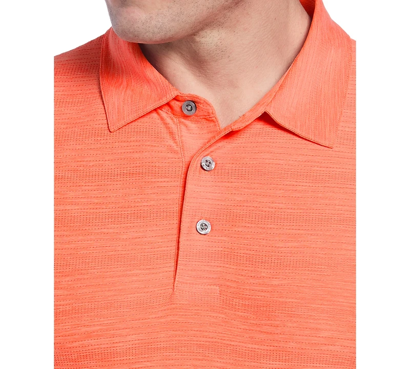 Pga Tour Men's Jaspe Airflux Short Sleeve Striped Golf Polo Shirt