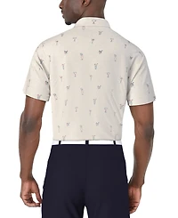 Pga Tour Men's Drink-Print Short-Sleeve Polo Shirt