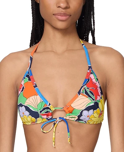 Kate Spade Women's Printed Tie-Front Bikini Top