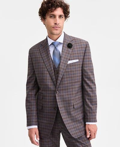 Tayion Collection Men's Classic-Fit Plaid Suit Separate Jacket
