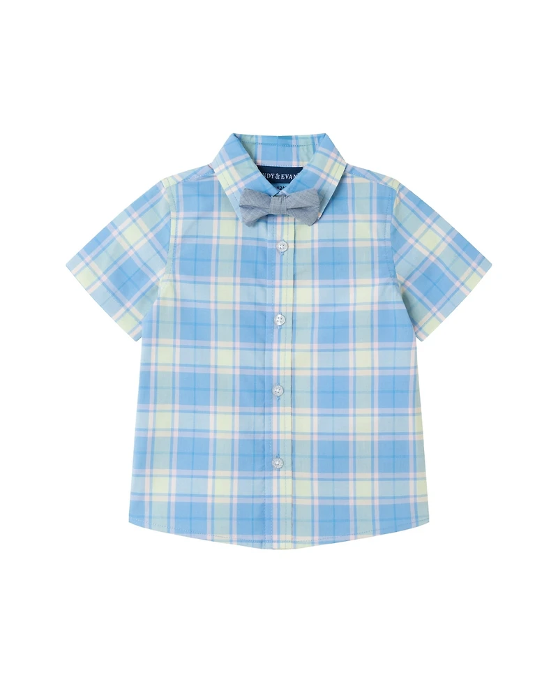 Andy & Evan Baby Boys 4 Peice Plaid Short Set