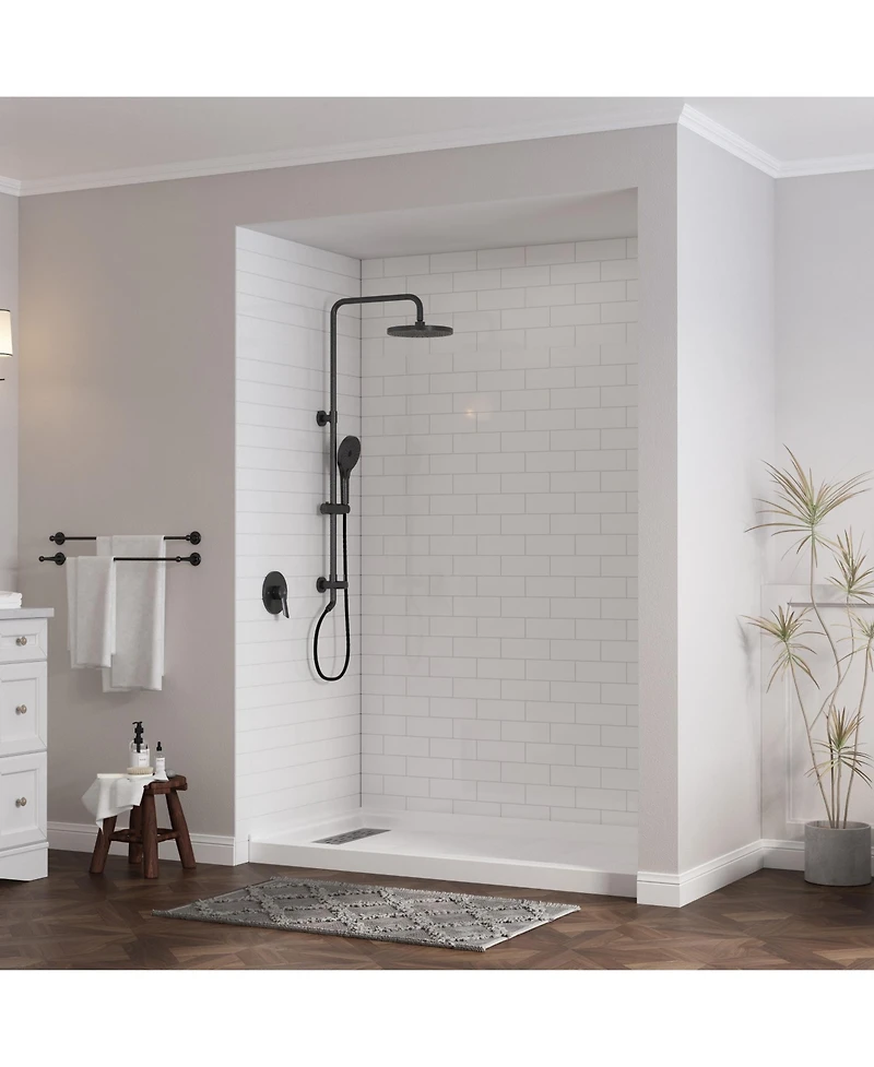Casainc 60"W X 32"D Smc Single Threshold Shower Base Anti-Slip Shower Pan