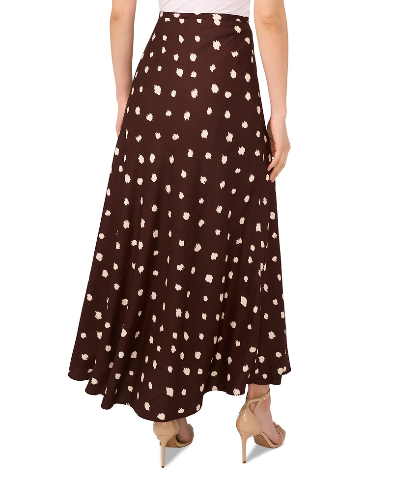 1.State Women's Linen Blend Polka Dot Midi Skirt