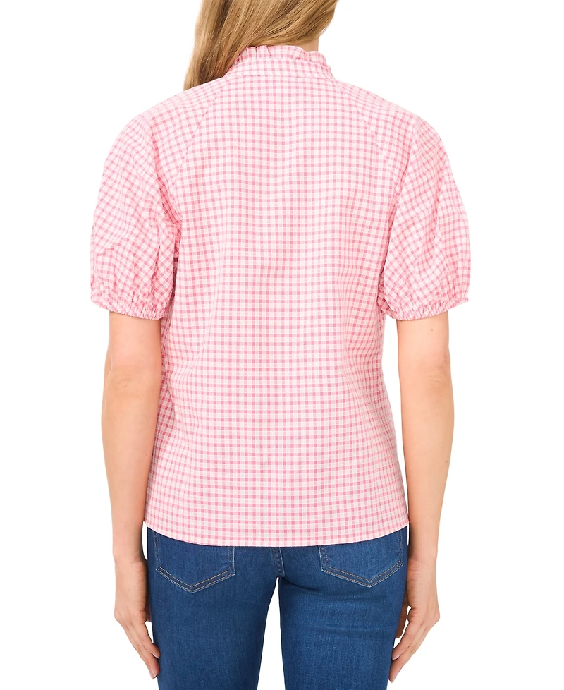CeCe Women's Split-Neck Raglan-Sleeve Cotton Blouse