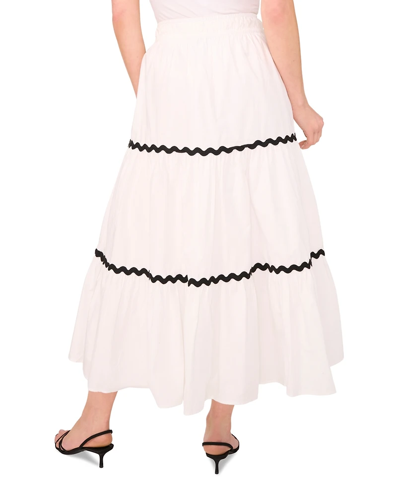 CeCe Women's Rickrack-Trim Maxi Skirt
