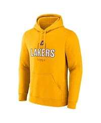 Fanatics Men's Luka Doncic Gold Los Angeles Lakers Icon Behind the Back Name Number Pullover Hoodie