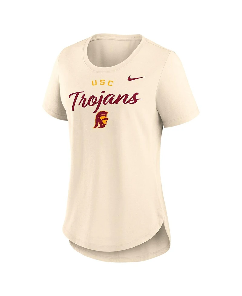 Nike Women's Tan Usc Trojans Script Logo Tri-Blend T-Shirt
