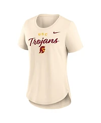 Nike Women's Tan Usc Trojans Script Logo Tri-Blend T-Shirt