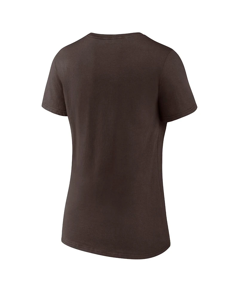Fanatics Women's Brown San Diego Padres 2024 Mlb Postseason Locker Room V-Neck T-Shirt