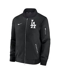 Nike Men's Anthracite Los Angeles Dodgers Authentic Collection Dugout Full-Zip Bomber Jacket