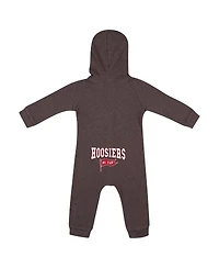 Colosseum Baby Boys and Girls Charcoal Indiana Hoosiers Zando-Zan Waffle Full-Snap Hooded Romper