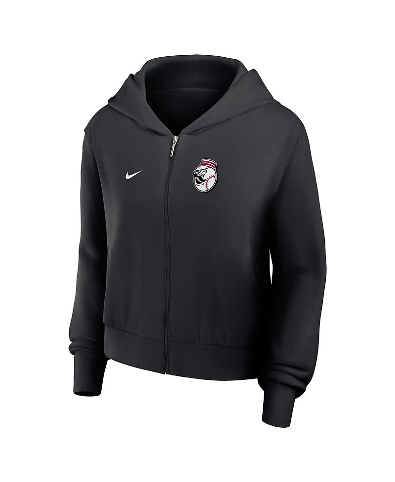 Nike Women's Black Cincinnati Reds Lightweight Full-Zip Hoodie