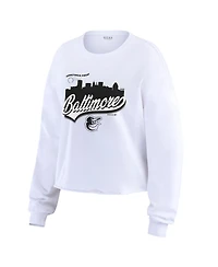 Wear by Erin Andrews Women's White Baltimore Orioles Domestic Postcard Long Sleeve T-Shirt