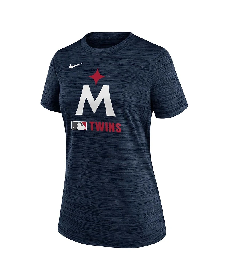 Nike Women's Navy Minnesota Twins Alternate Logo Authentic Collection Velocity Performance T-Shirt