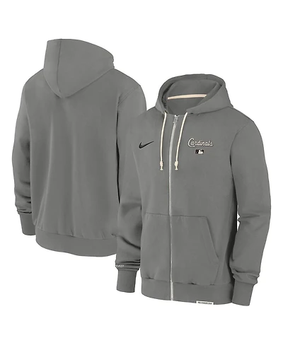 Nike Men's Charcoal St. Louis Cardinals Authentic Collection Travel Performance Full-Zip Hoodie