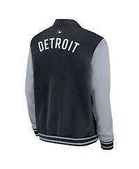 Nike Men's Black/Gray Detroit Tigers Authentic Collection Dugout Full-Zip Bomber Jacket