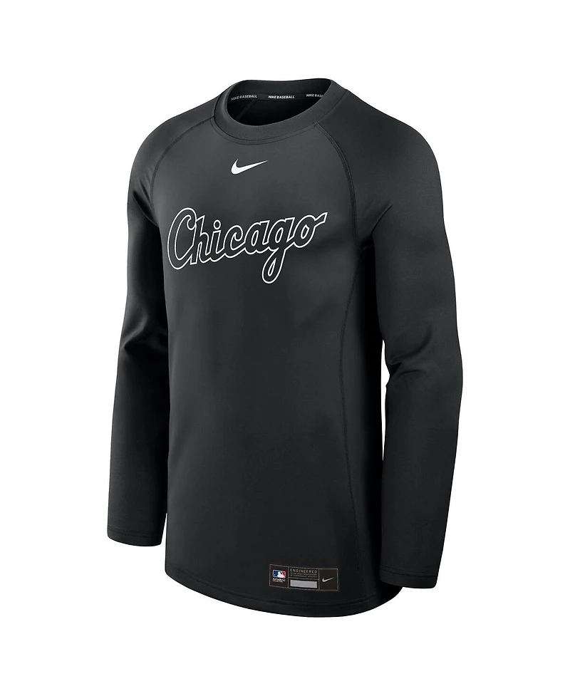Nike Men's Black Chicago White Sox Authentic Collection Game Time Raglan Performance Long Sleeve T-Shirt