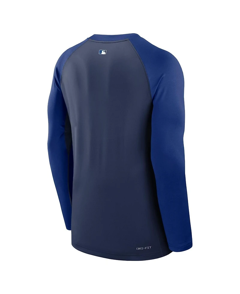 Nike Men's Navy/Royal Toronto Blue Jays Authentic Collection Game Time Raglan Performance Long Sleeve T-Shirt