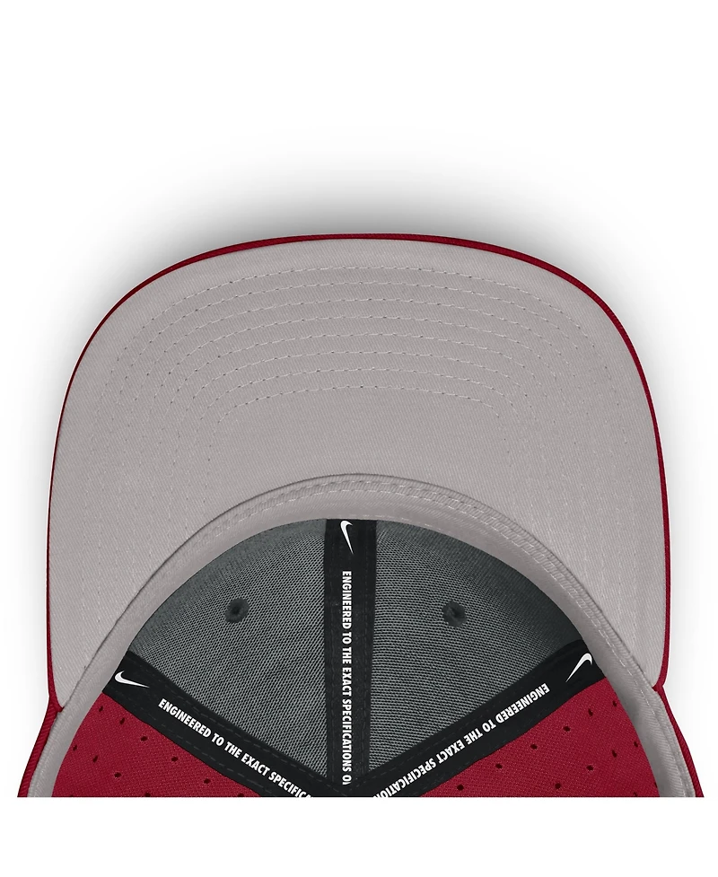 Nike Men's White/Crimson Oklahoma Sooners On-Field Dugout True Performance Fitted Hat