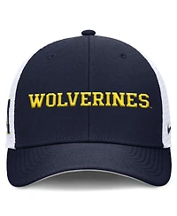 Nike Men's Navy Michigan Wolverines 2025 Dugout Coaches Rise Performance Trucker Adjustable Hat