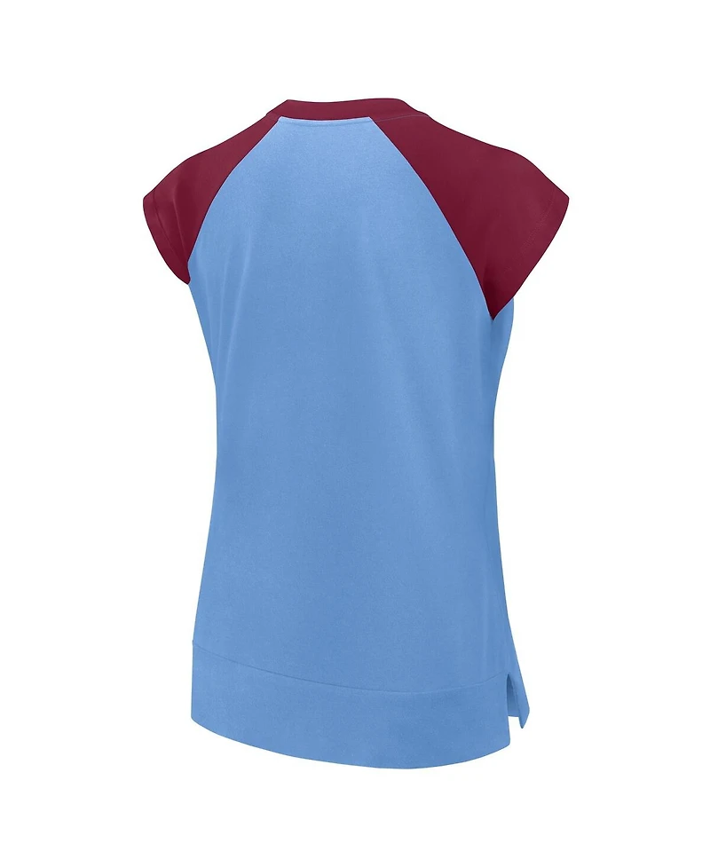 Nike Women's Light Blue/Burgundy Philadelphia Phillies Cooperstown Collection Raglan Performance T-Shirt