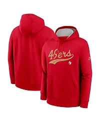 Nike Men's Scarlet San Francisco 49ers Rewind Club Logo Pullover Hoodie
