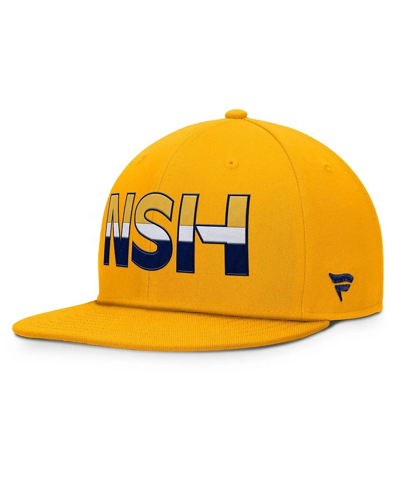 Fanatics Men's Gold Nashville Predators Authentic Pro Rink Snapback Hat