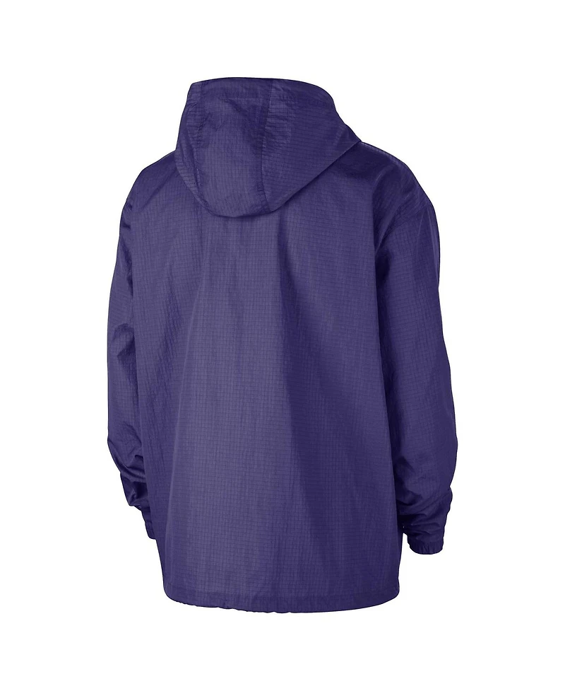 Nike Men's Purple Phoenix Suns Courtside Premium Club Anorak Quarter-Zip Pullover Hoodie
