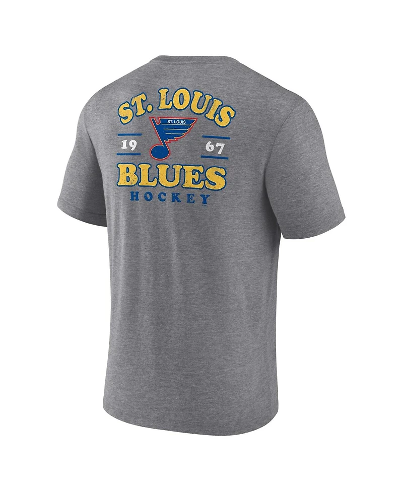 Fanatics Men's Heather Gray St. Louis Blues Winger Tri-Blend T-Shirt