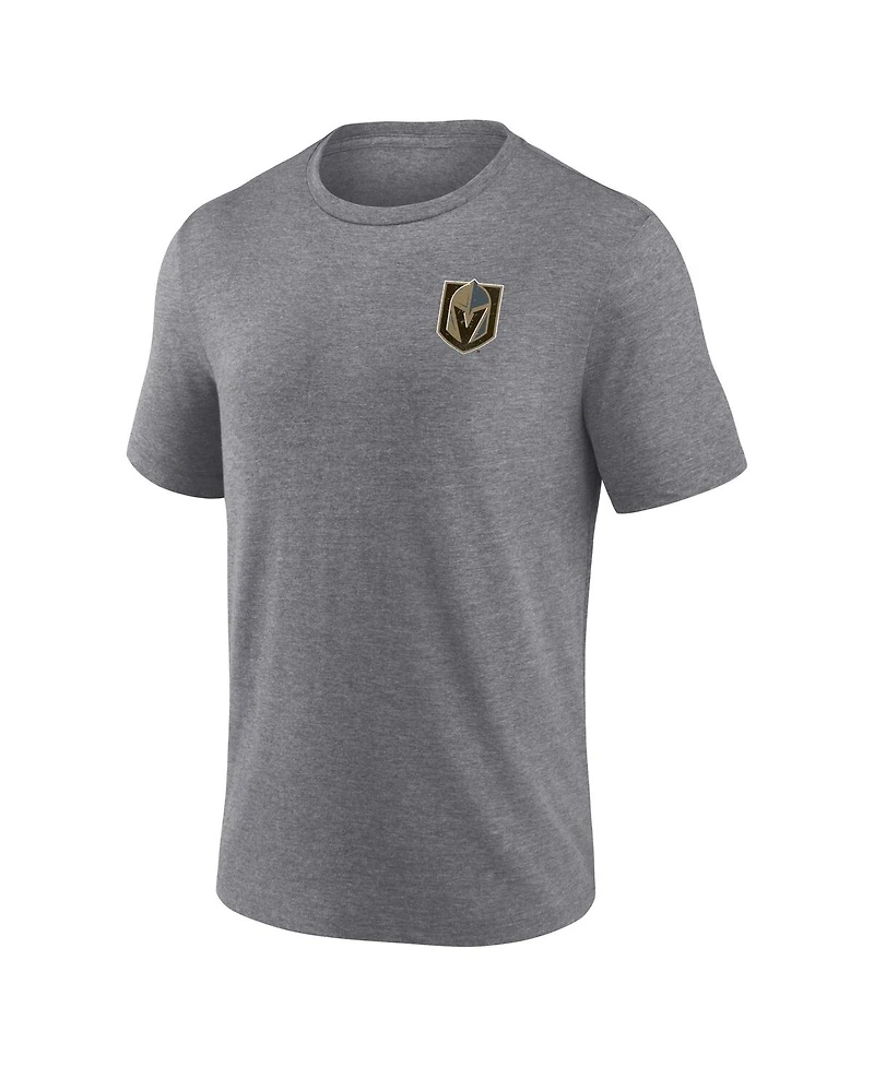 Fanatics Men's Heather Gray Vegas Golden Knights Winger Tri-Blend T-Shirt