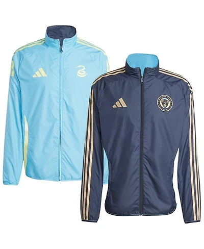 Adidas Men's Navy/Light Blue Philadelphia Union 2025 Anthem Reversible Full-Zip Jacket